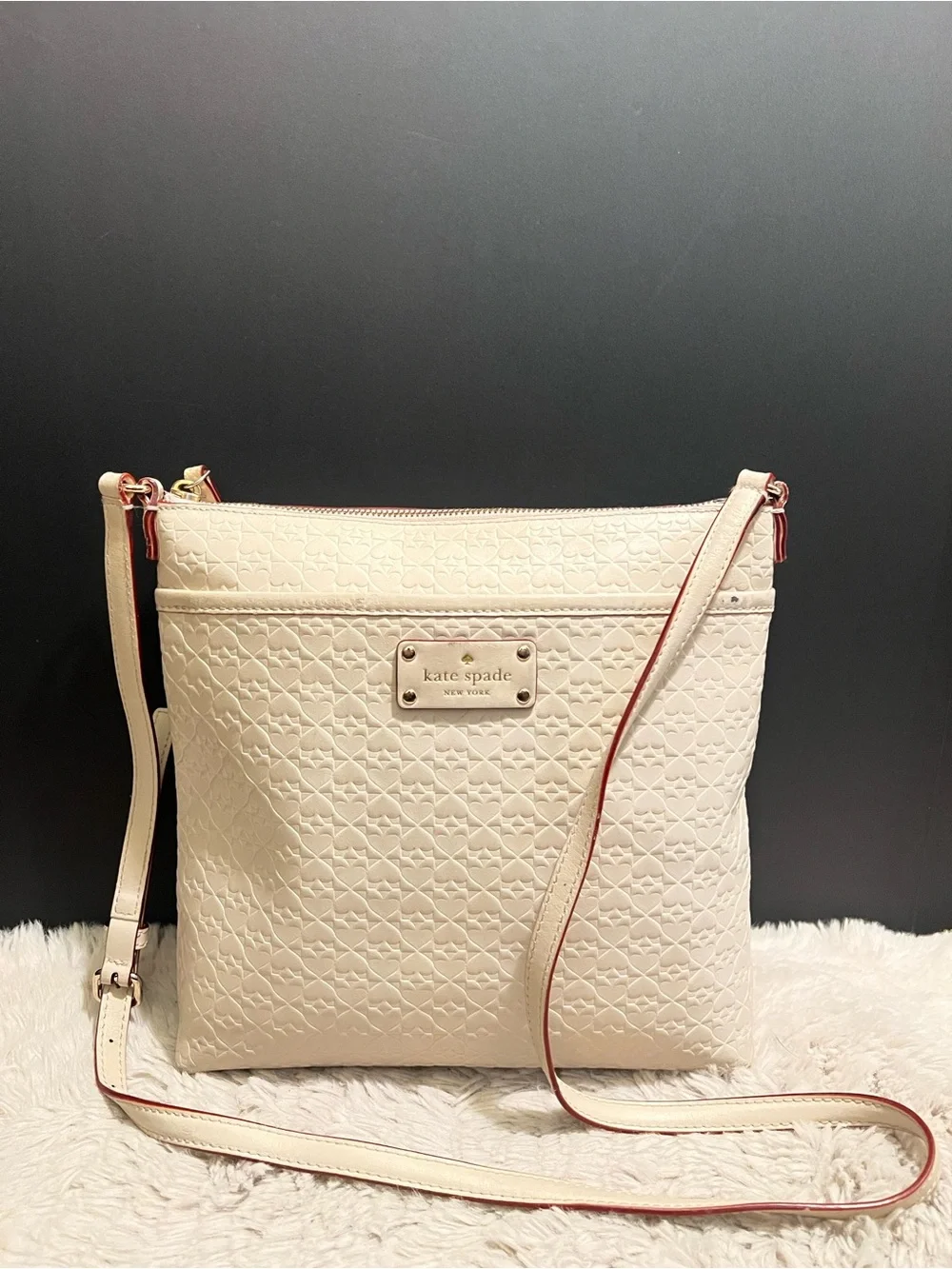 kate spade New York Penn Place Keisha Cream Embossed Leather Crossbody Bag